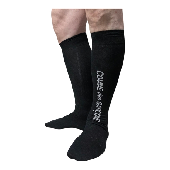 NWT Comme des Garcons Black logo socks Sz L - Picture 4 of 11